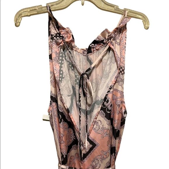 River Island scarf print halter jumpsuit in pink - Picture 8 of 13